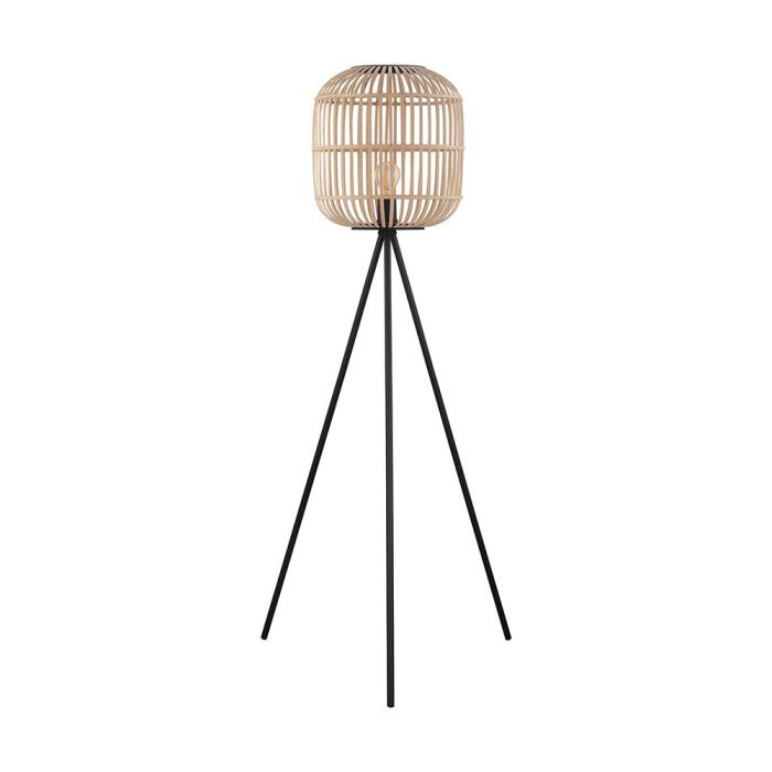 BORDESLEY FLOOR LAMP 1X28W E27 BLK/LIGHT WOOD 43219N