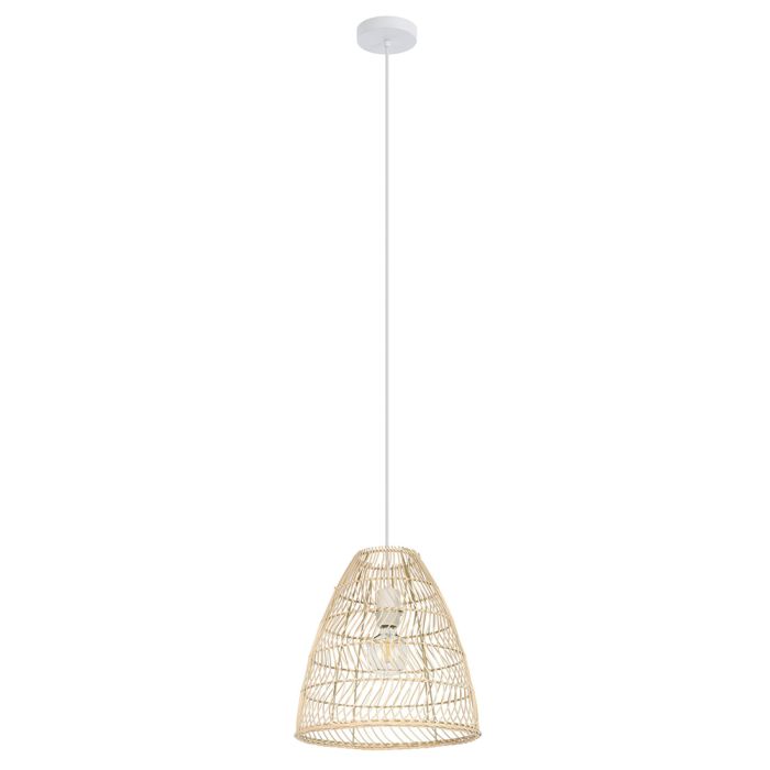 AYESGARTH PENDANT LIGHT 1X40W E27 CANE NATURAL 43866N