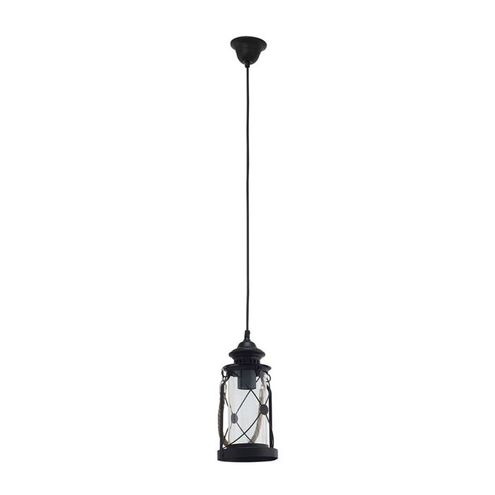 Bradford Traditional Pendant Light 60W E27 Black - 49213