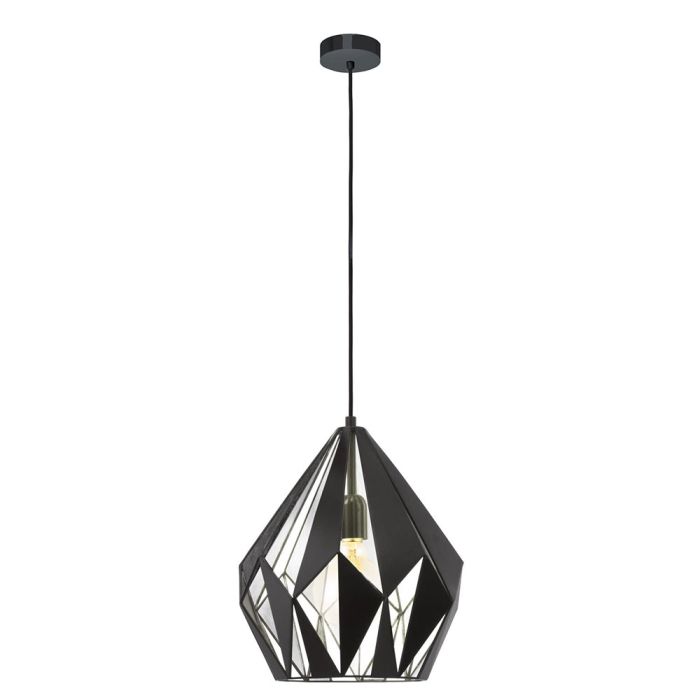 Carlton 1 Single Pendant Black / Silver - 49255