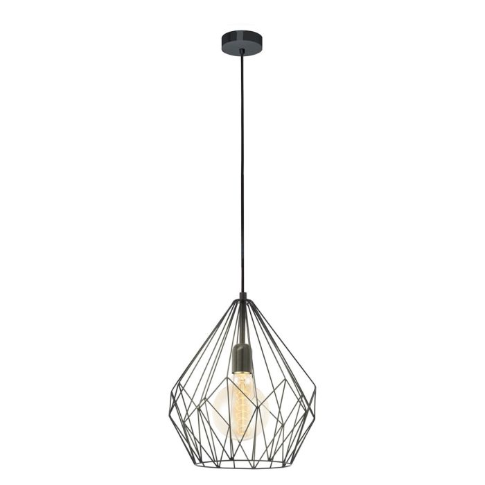 Carlton Single Cage Industrial Pendant Black - 49257