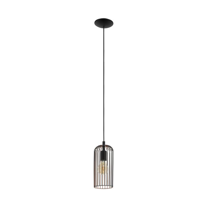 Roccamena 1 Light Pendant Black / Copper - 49644