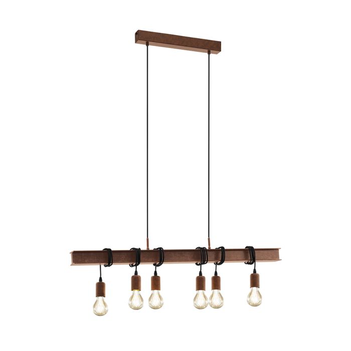 Townshend 4 6 Light Pendant Antique Brown - 49859