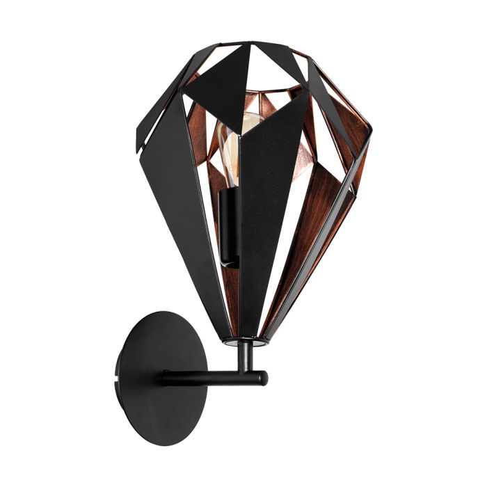 Carlton 1 Single Wall Light Black / Copper - 49992