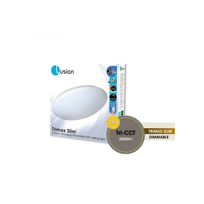 LUSION SLIMLINE 28W LED OYSTER MEDIUM CCT LUS51020