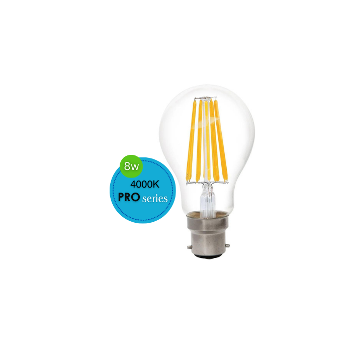 GLS LED 240V 8W B22 CLEAR 4000K DIMMABLE LUS20513