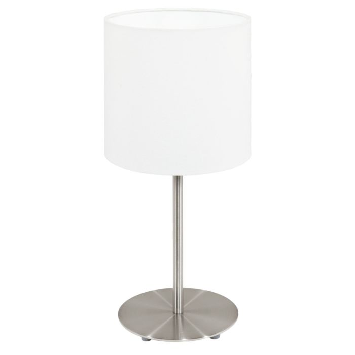 Pasteri Table Lamp 60W E27 Satin Nickel / White 31594N