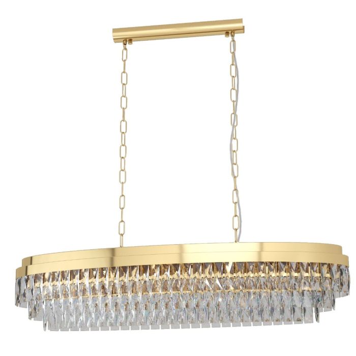 Valparaiso 13 Light Crystal Chandelier Gold E14 40W 39463