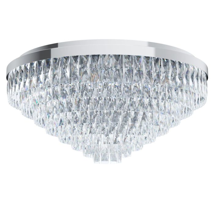 Valparaiso 1 16 Light Crystal 40W E14 Flush Mount Light Chrome 39492