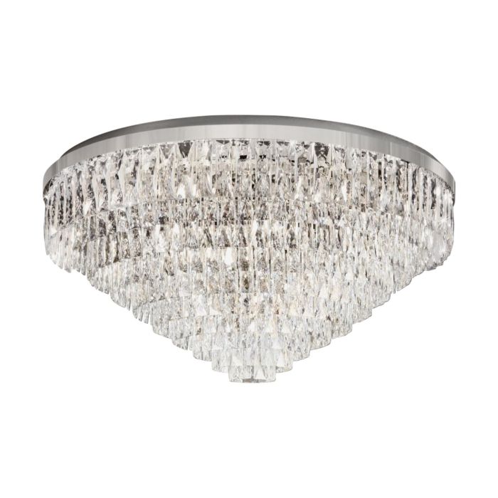 Valparaiso 1 25 Light Crystal 40W E14 Flush Mount Light Chrome 39493