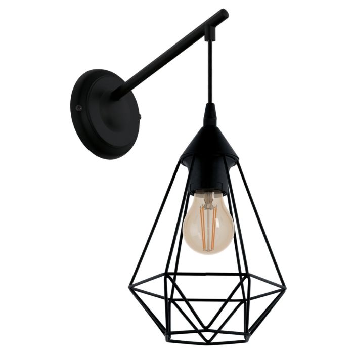 Tarbes 1 Light Wall Light Black 60W E27 49081