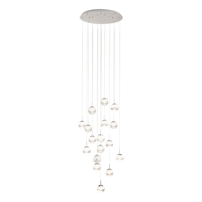 Montefio 2 85W Dimmable LED Chandelier Chrome & Crystal / Warm White  39547