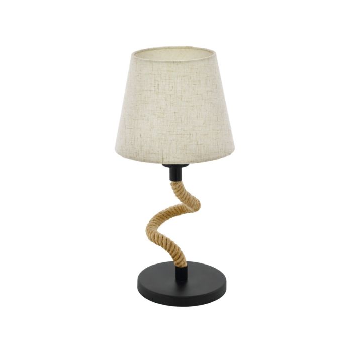 Rampside 1 Light Table Lamp E27 60W Black With Cream Shade  43199N