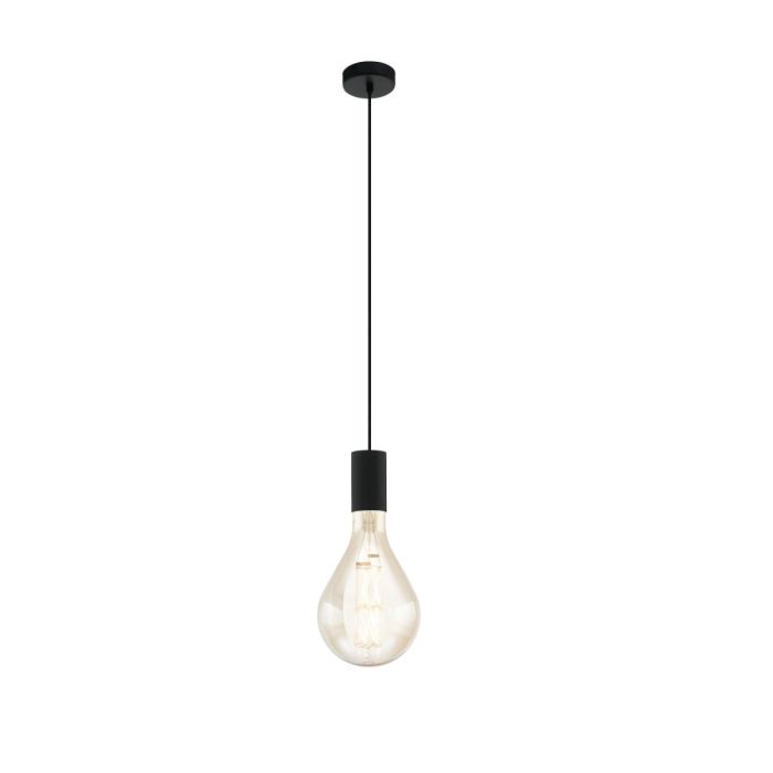 Tavistock 1 Light Pendant 60w E27 Black 49074N