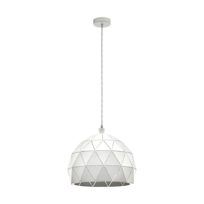 Roccaforte 1 Light Pendant E27 60W Large White 97855N