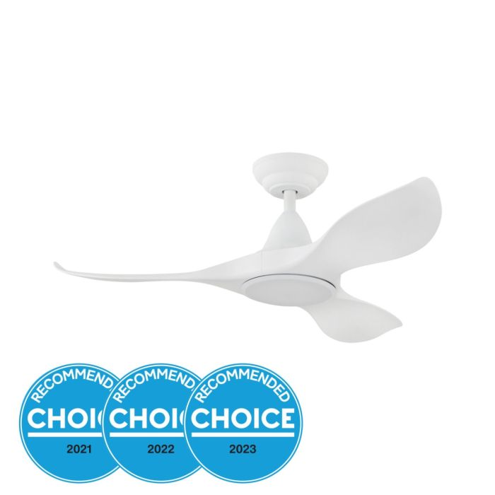 Noosa 40" 18 Watt Dimmable LED DC Ceiling Fan White / Tri-Colour 204787