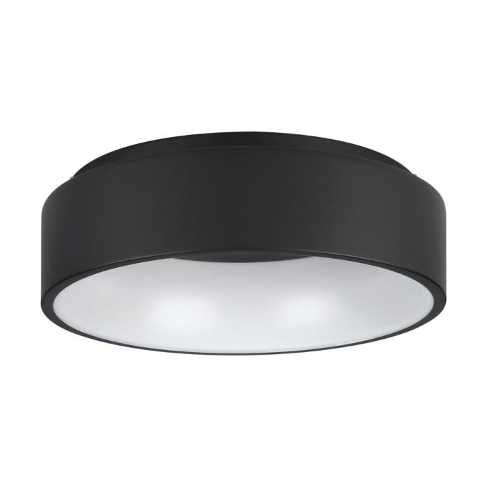 Marghera 2 Black 25W Dimmable LED Oyster Light Warm White 390049