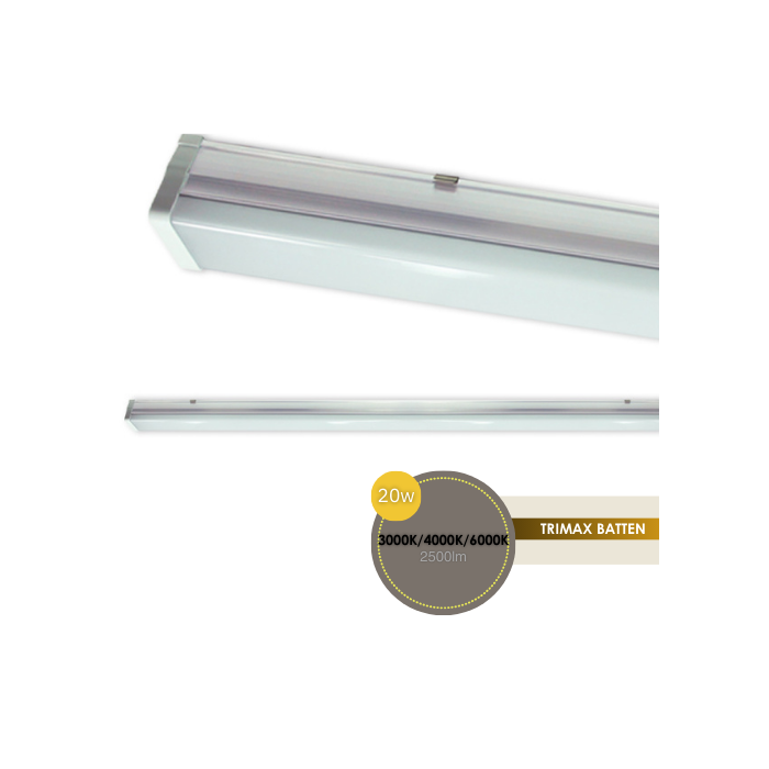 LUSION 20W LED BATTEN 4000K ALUMINIUM LUS60520