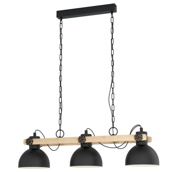 Lubenham 3 Light Industrial Pendant Black 43163N