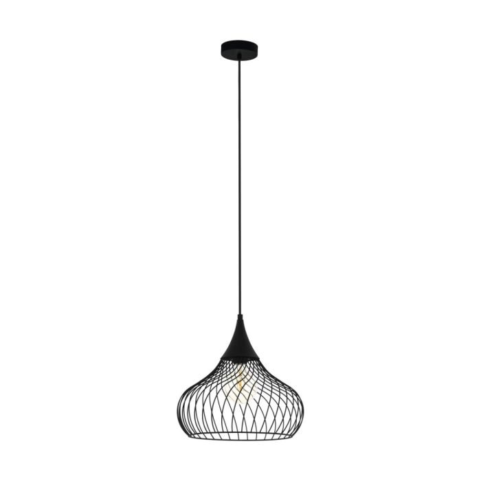 Staverton 1 Light Pendant E27 60W Black 43344N