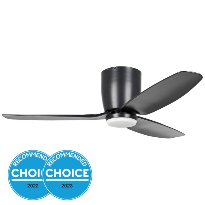 Seacliff 44" Dimmable 12W LED DC Ceiling Fan Matt Black / Tri-Colour  20523602