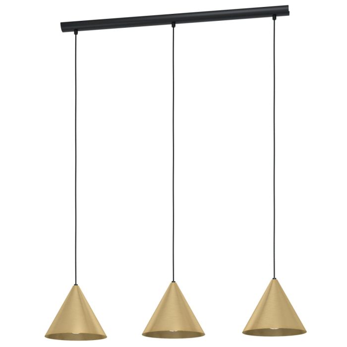 Narices 3 Light Pendant E27 Brushed Brass 99592N