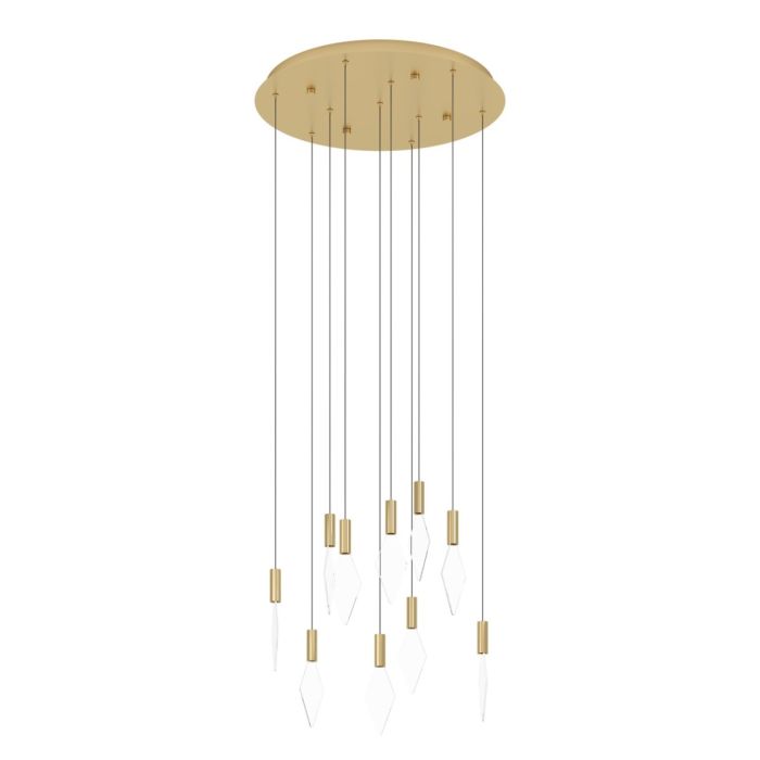 Mirador 10 Light 3W LED Pendant Brass Warm White 390359