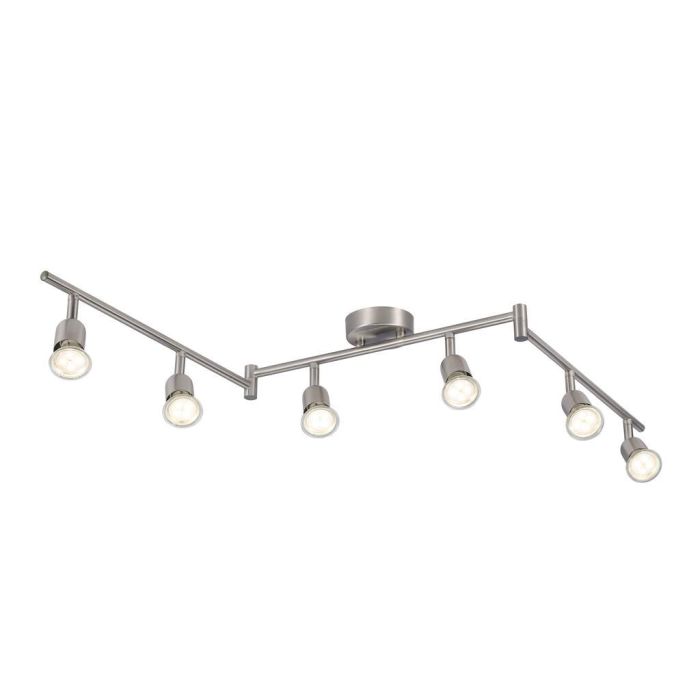 Avenue 6 light Spot Metal Brushed steel - 47490032