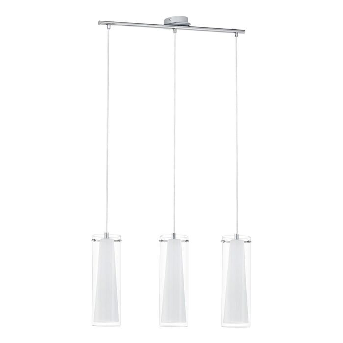 Pinto 3 Light Twin Glass Pendant Chrome - 89833