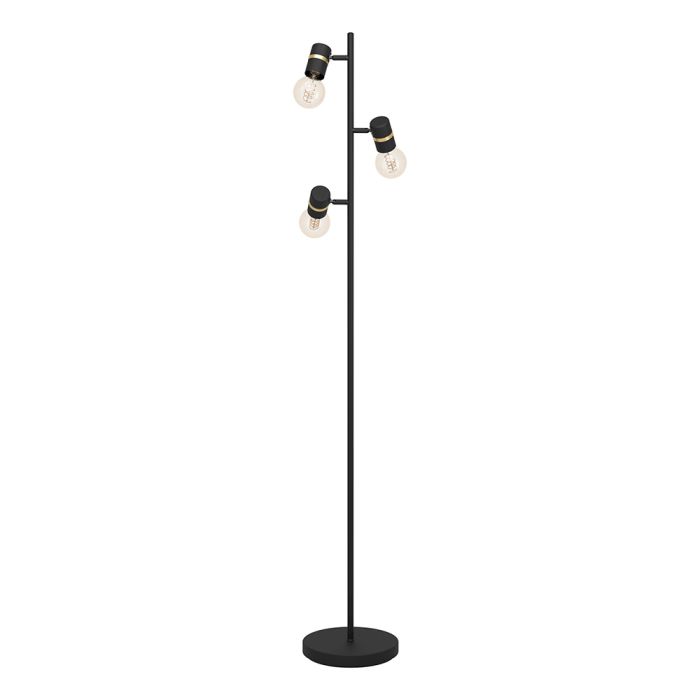 Lurone 3 Light Floor Lamp Black 900179N