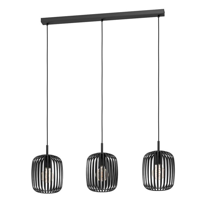 Romazzina 3 Light Pendant 40W E27 Black 900495N