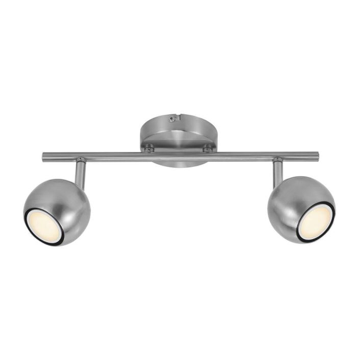 Chicago 2 light Spot bar Metal Brushed steel - 47450032