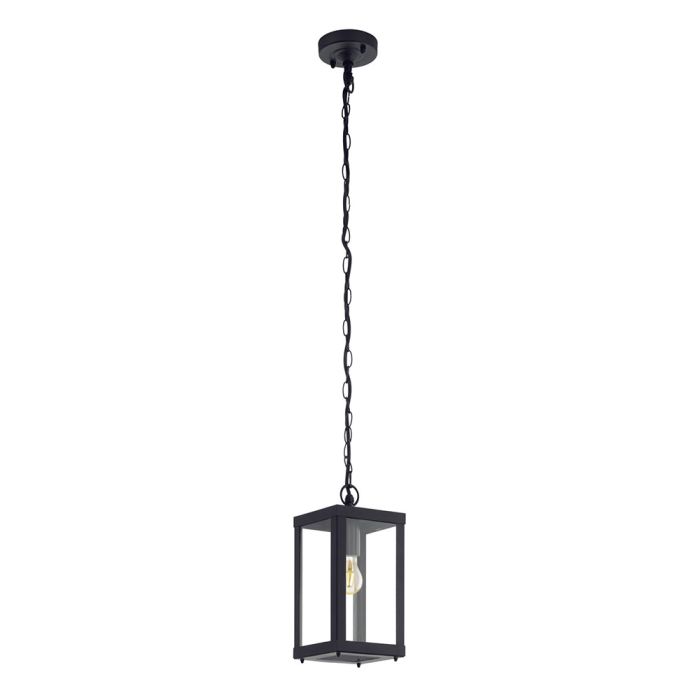 Alamonte 1 Square Hanging Outdoor Lantern E27 60W Black - 94788