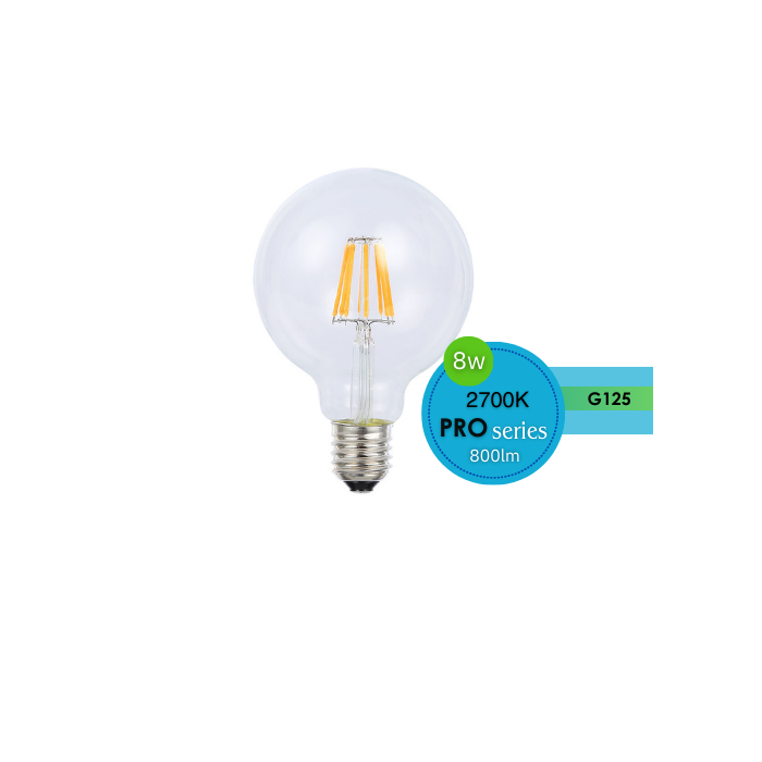 G125 8W E27 LED 2700K DIMMABLE LUS20960