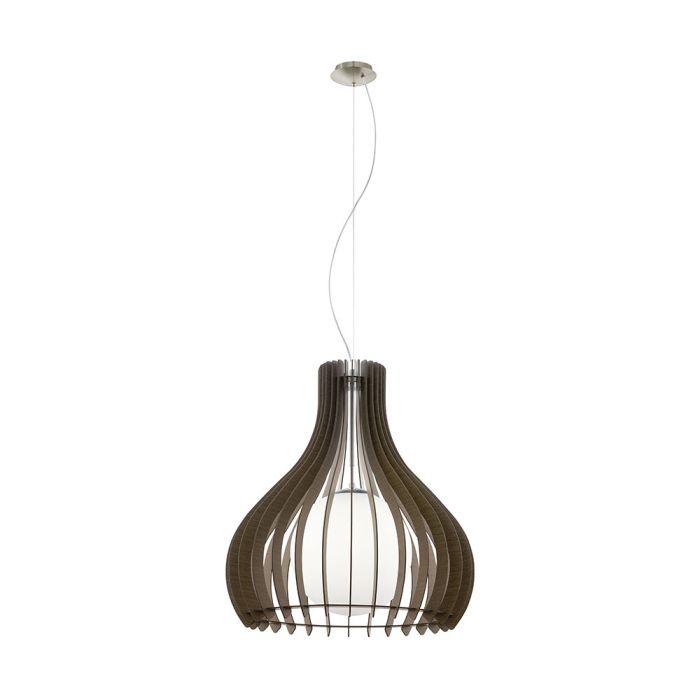 Tindori Large Timber Pendant Satin Nickel / Dark Brown - 96218