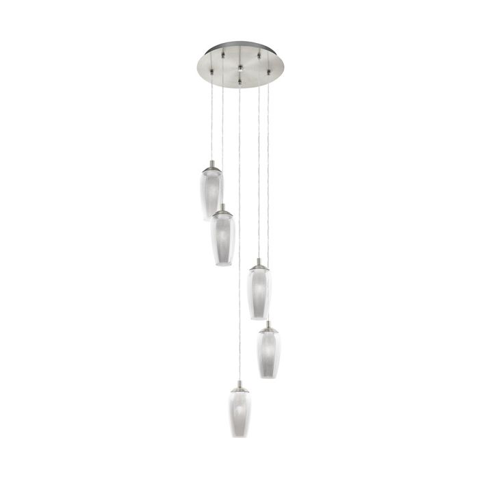 Farsala 5 Light 12.5W LED Pendant Satin Nickel / Warm White - 96345