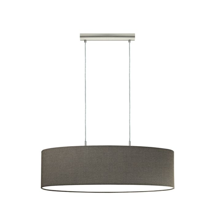 Pasteri 2 Light Small Oval Pendant Satin Nickel / Brown - 96382