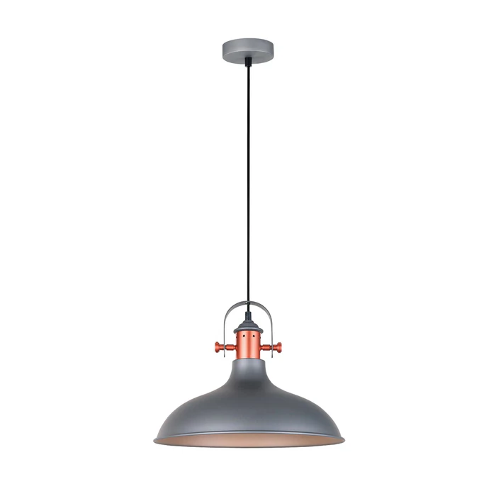 PENDANT ES 72W MATT GREY Dome with Copper Plating NARVIK3 Cla Lighting