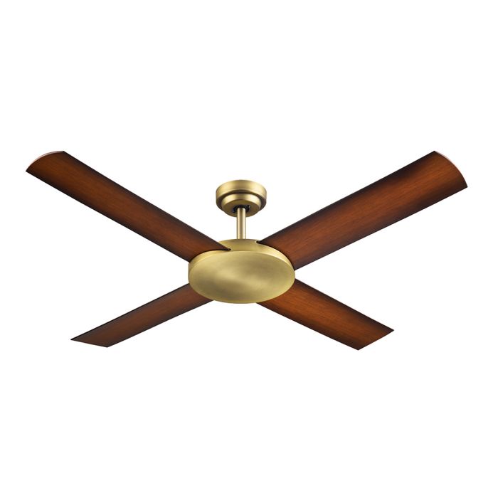 Revolution 3 52" AC Ceiling Fan Antique Brass with Koa Blades - A3179