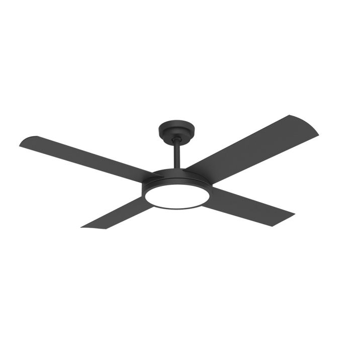 Revolution 3 52" 24W LED Dimmable AC Ceiling Fan Matt Black / Cool White - A3184