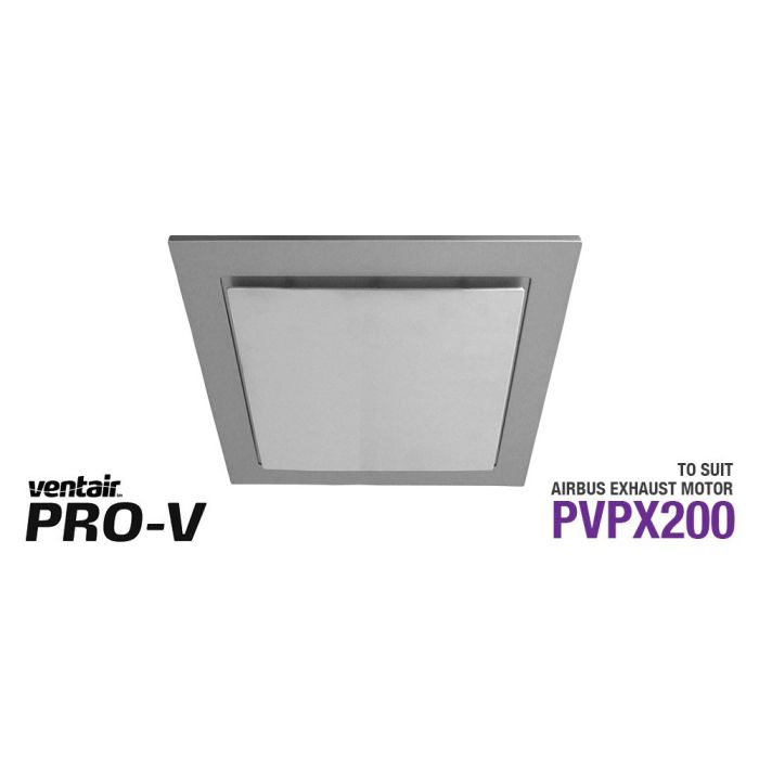 Silver Square Fascia to suit AIRBUS 200 body (PVPX200) ABG200SS-SQ Ventair