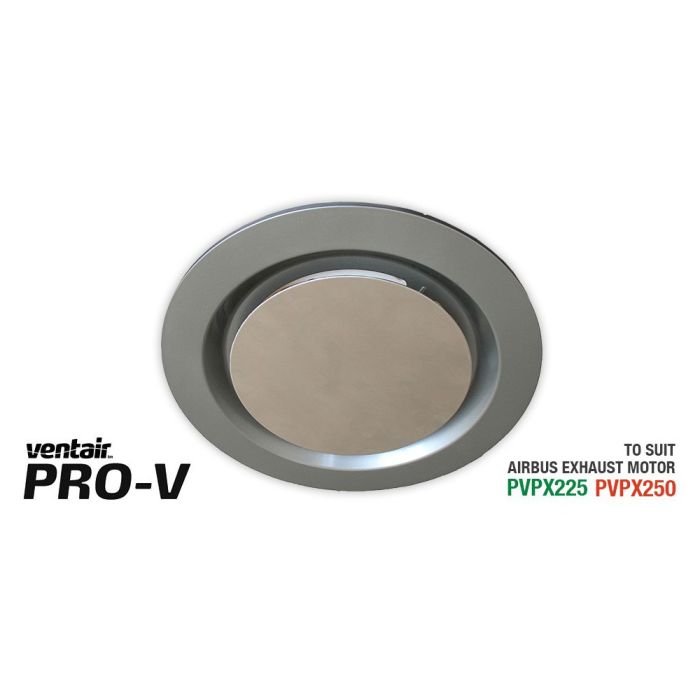 Silver Round Fascia to suit AIRBUS 225 & 250 body (PVPX225 or PVPX250) ABG250SS-RD Ventair