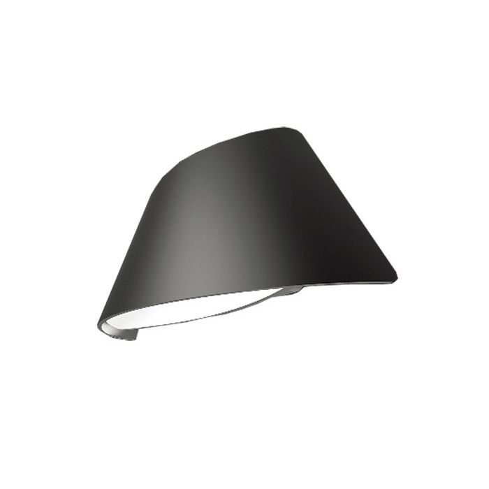 WALL LED 240V S/M Matt Black Curved Up/Dn ATEN1 Cla lighting