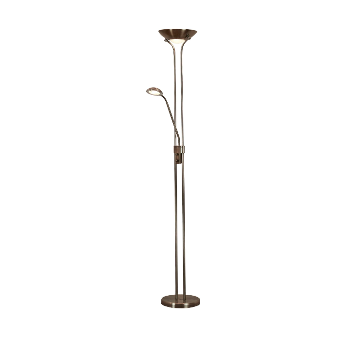 Simple 2 Light Floor Light in Antique Brass AU5430-AB