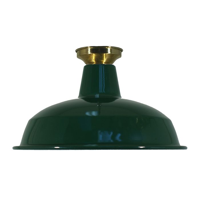 Warehouse 300mm Batten Fix Polished Brass Batten Cover - Green