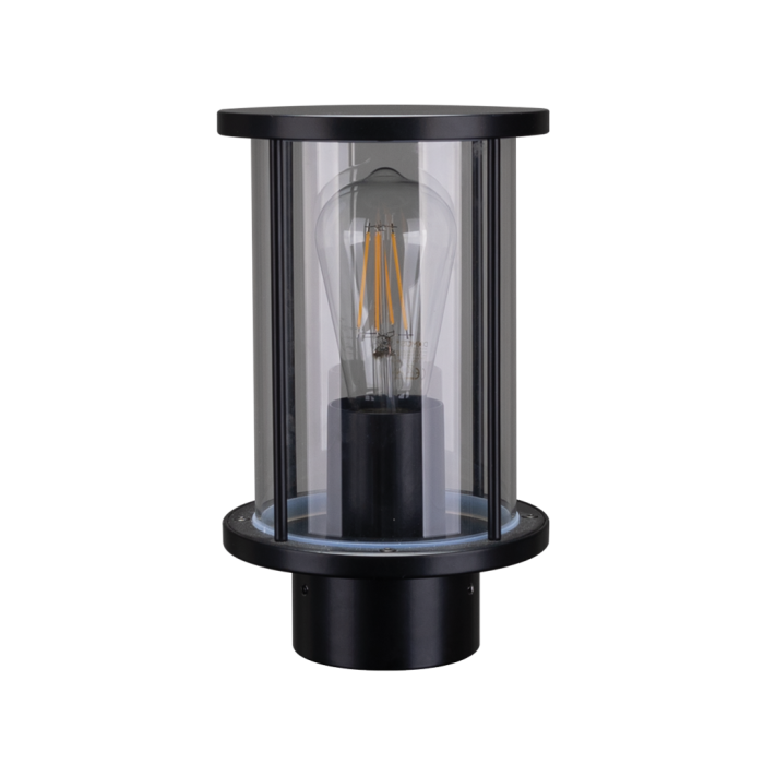 BL-400 Bollard Head 76mm E27 Lamp Base in Clear Glass-Clear