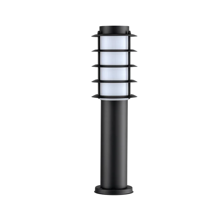 BORDA Exterior E27 Surface Mounted Louvred Black Bollard Light IP44- BORDA3