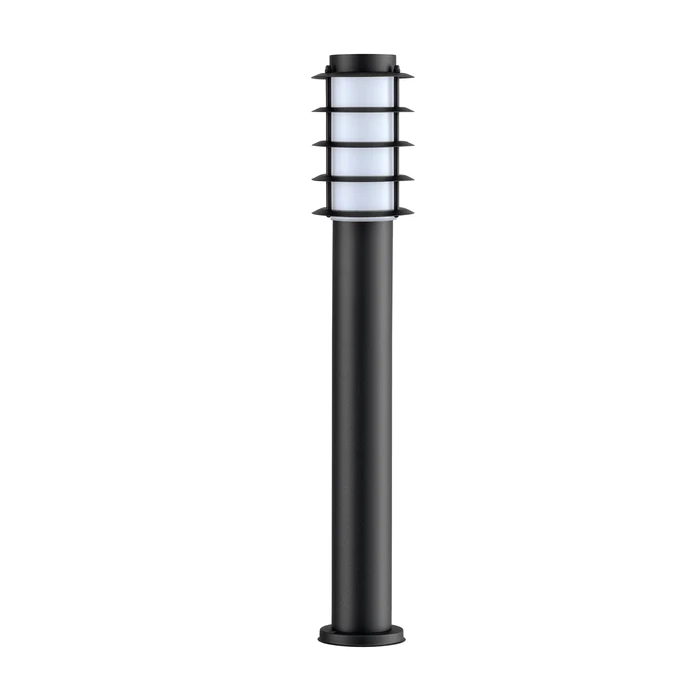 BORDA Exterior E27 Surface Mounted Louvred Black Bollard Light IP44- BORDA5