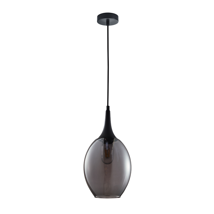 Interior Wine Glass Shape 1 Light Pendant Black Smoke - BROTE2