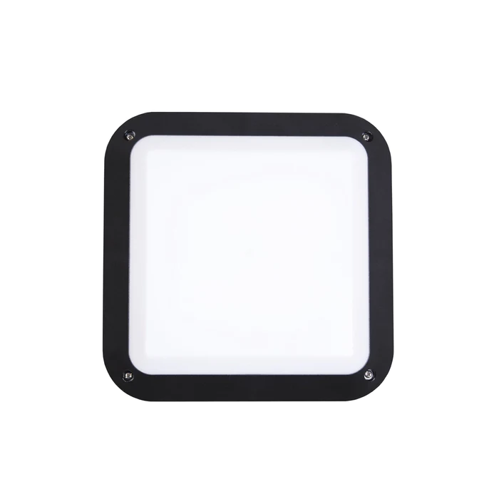 240V LED Exterior Bulkhead Lights Black CW Square 4000K BULK5